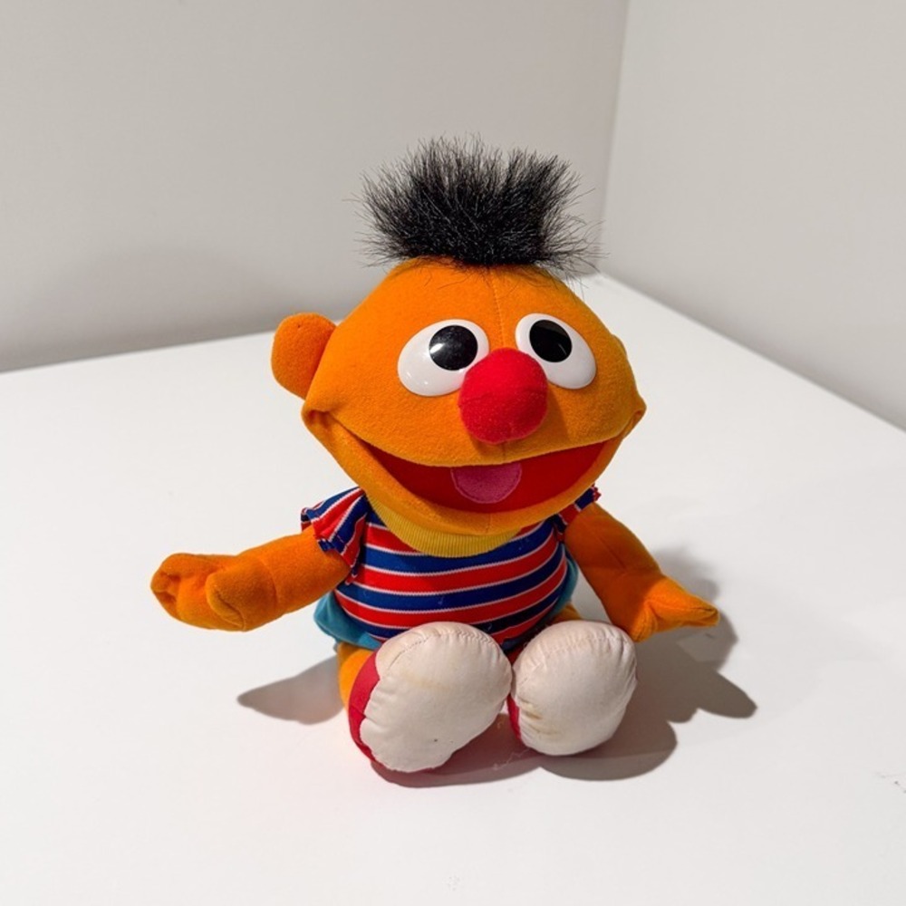Vintage 1996 Tyco Sesame Street Ernie Plush - Laughs & Vibrates - Tested Works